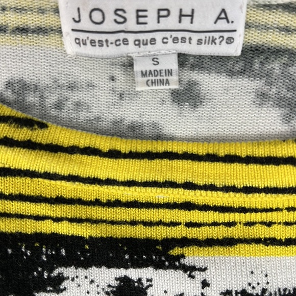 Joseph A. Abstract Print with Vivid Colorblock Short Sleeve Boat Neck Sweater - Picture 5 of 7